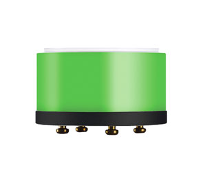 YELLOWTEC litt 50/22 GREEN LED COLOUR SEGMENT 51mm diameter, 22mm height, black/green