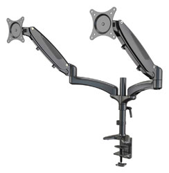 K&M 23875 MONITOR MOUNT Desk clamp, dual arm, VESA 75/100, 8kg per arm capacity, black