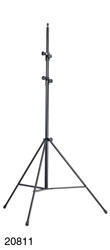 K&M 20811 MIC STAND Tall, folding legs with double cross braces, 1850-4400mm, black