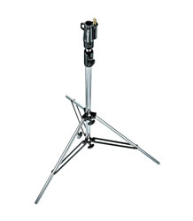 MANFROTTO 008CSU STEEL JUNIOR STAND Heavy duty steel, supports 18kg, 132-216cm height, chrome