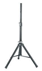 K&M 21454 LOUDSPEAKER STAND Floor, folding legs, up to 30kg, 990-1430mm, aluminium, black