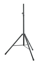 K&M 21436 LOUDSPEAKER STAND Floor, folding legs, up to 40kg, 1430-2240mm, black