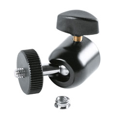 K&M 19695 UNIVERSAL JOINT Integrated 3/8 and 1/4 inch thread adapter, 1/4 inch male thread, black