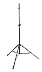 K&M 21467 LOUDSPEAKER STAND Floor, folding legs, up to 50kg, 1370-2170mm, ring lock mandrel, black