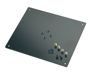K&M 26792 BEARING PLATE 320 x 5 x 280mm, 3.4kg, 4off rubber feet and spikes included, black