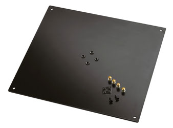 K&M 26792 BEARING PLATE 420 x 5 x 380mm, 6.0kg, 4off rubber feet and spikes included, black