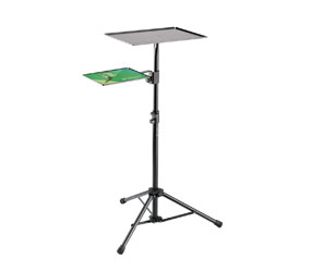 K&M 12150 LAPTOP STAND Floor, freestanding, tripod base, 400x290mm table, 710-1210mm height, black