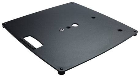 K&M 26716 BASE PLATE L Steel, 550x550x23mm, 3x M20 threads, black