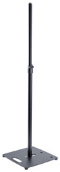 K&M 26729 LOUDSPEAKER STAND Floor, square base, up to 18kg, 1110-1810mm, locking screw, black