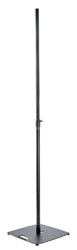 K&M 24650 LOUDSPEAKER STAND Floor, square base, up to 20kg, 1420-2420mm, locking screw, black