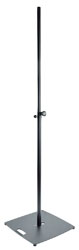 K&M 24651 LOUDSPEAKER STAND Floor, square base, up to 30kg, 1420-2420mm, spring-loaded bolt, black