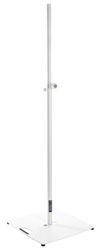 K&M 24651 LOUDSPEAKER STAND Floor, square base, up to 30kg, 1420-2420mm, spring-loaded bolt, white