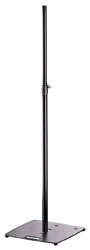 K&M 24653 LOUDSPEAKER STAND Floor, square base, up to 20kg, 1420-2420mm, locking screw, black