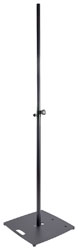 K&M 24654 LOUDSPEAKER STAND Floor, square base, up to 30kg, 1420-2420mm, spring-loaded bolt, black