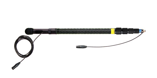 AMBIENT QXS 550-SCM BOOM POLE Carbon fibre, 5-section, 50-195cm, straight cable, 3-pin XLR, mono