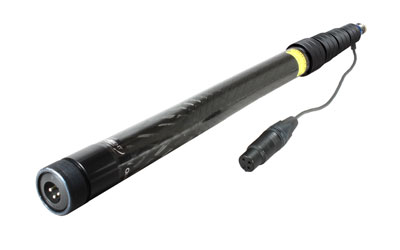 AMBIENT QXS 550-CCMI BOOM POLE Carbon fibre, 5-section, 50-195cm, coiled cable, 3-pin XLR, mono