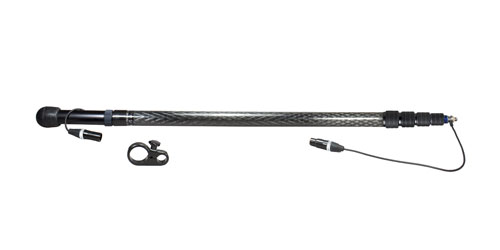 AMBIENT QXS 580-CCS BOOM POLE Carbon fibre, 5-section, 80-330cm, coiled cable, 5-pin XLR, stereo