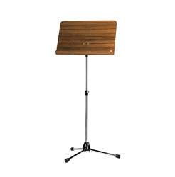 K&M 11811 ORCHESTRA MUSIC STAND Chrome, with walnut desk