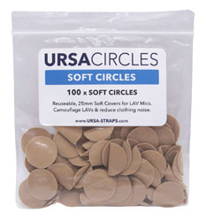 URSA STRAPS SOFT CIRCLES MICROPHONE COVER Soft fabric, beige (pack of 100 Circles)