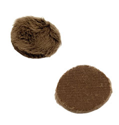 URSA STRAPS PLUSH CIRCLES MICROPHONE COVER Short fur, brown (pack of  9 Circles/30 Stickies)