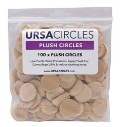 URSA STRAPS PLUSH CIRCLES MICROPHONE COVER Short fur, beige (pack of 100 Circles)