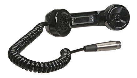RTS HS-6A HANDSET Black, 200 ohms, with 500 ohms mic, coiled cable, XLR 4-pin female