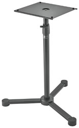 K&M 26722 MONITOR LOUDSPEAKER STAND Floor, 3-leg base, plate mount, up to 35kg, 677-1132mm, black