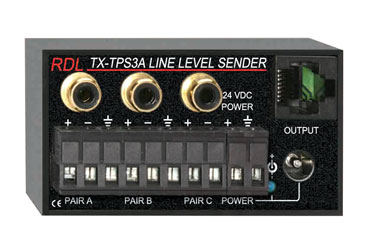 RDL TX-TPS3A FORMAT-A SENDER Active, three pair, 3x RCA (phono), 3x balanced line inputs