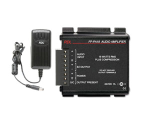 RDL FP-PA18 POWER AMPLIFIER Mono, 18W/8, terminal block I/O, AC adapter