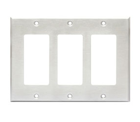 RDL CP-3S COVER PLATE Triple, for SMB-3/DC-3, stainless steel