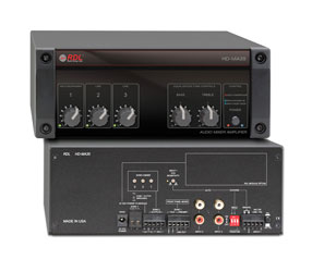 RDL HD-MA35 MIXER AMPLIFIER 35W, 4/8 Ohm, 3-channel, 2x dual RCA (phono), 1x terminal