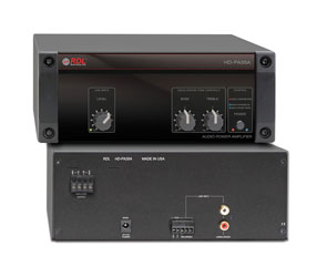 RDL HD-PA35A POWER AMPLIFIER 35W, 25/70/100V, single channel, 1x dual RCA (phono)/terminal