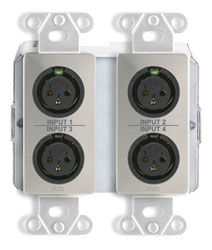 RDL DDS-RN40 DANTE INTERFACE Bi-directional, mic/line, 4x2, XLR in, terminal out, PoE, silver