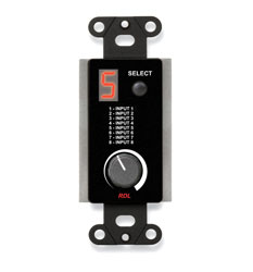 RDL DB-SFRC8 ROOM CONTROL STATION In-wall, 8 sources, 3.5W/ohms, for SourceFlex System, black