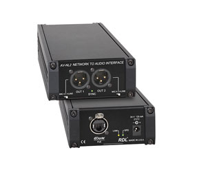 RDL AV-NL2 DANTE INTERFACE Output, 2x balanced XLR output