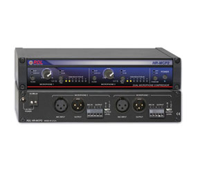 RDL HR-MCP2 COMPRESSOR Dual channel, 2x XLR/terminal mic inputs, 2x XLR/terminal balanced outputs