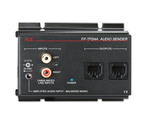 RDL FP-TPS4A AUDIO SENDER 2x Format-A RJ45 outputs, RCA (phono)/3.5mm jack inputs