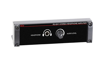 RDL RU-SH1 HEADPHONE AMPLIFIER Stereo/mono, high/low sensitivity switch, terminal block I/O