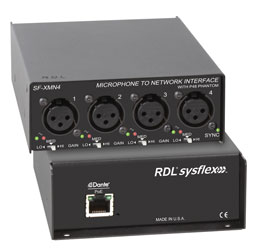 RDL SF-XMN4 DANTE INTERFACE Input, 4x microphone in, XLR