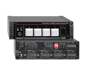 RDL RU-ASX4D SWITCHER Audio, 4x1 stereo, balanced, local/remote control, terminal block I/O