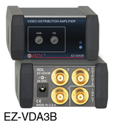 RDL EZ-VDA3B DISTRIBUTION AMPLIFIER Video, CVBS, NTSC/PAL, 1x3, BNC, AC adapter