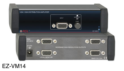 RDL EZ-VM14 DISTRIBUTION AMPLIFIER Video, VGA/XGA, 1x4, TTL / video, AC adapter