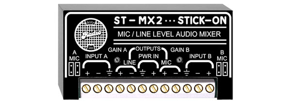 RDL ST-MX2 MIXER 2-channel, mic/line level I/O