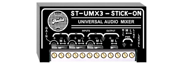 RDL ST-UMX3 MIXER 3-channel, mic/line level I/O