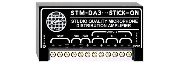 RDL STM-DA3 DISTRIBUTION AMPLIFIER Mic level, 1x3, balanced