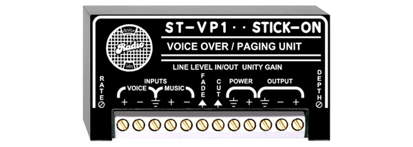 RDL ST-VP1 PAGING MODULE Voice-over, selectable fade-under/hard-cut