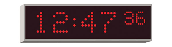 WHARTON 4010NEBU.02.R.FP.UK CLOCK 20mm red characters, EBU/SMPTE LTC in, flush panel, UK mains