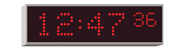 WHARTON 4010NEBU.100.R.S.UK CLOCK 100mm red characters, EBU/SMPTE LTC in, surface mount, UK mains