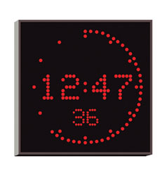 WHARTON 4900N.05.R.S.UK CLOCK 50mm red characters, surface mount, mains powered