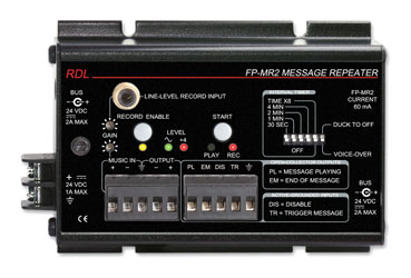 RDL FP-MR2 MESSAGE REPEATER Single message, music input, interval timer